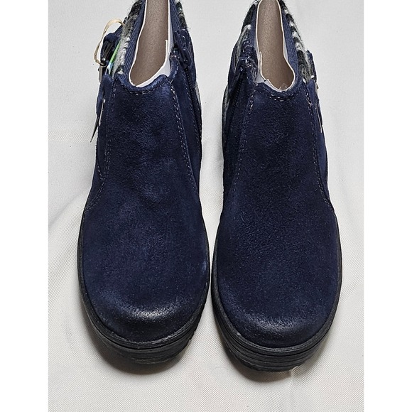 Earth Origins Shoes - Earth Origins Tate Blue Suede Boots Water Repellent Aztec Sweater Womens 5.5